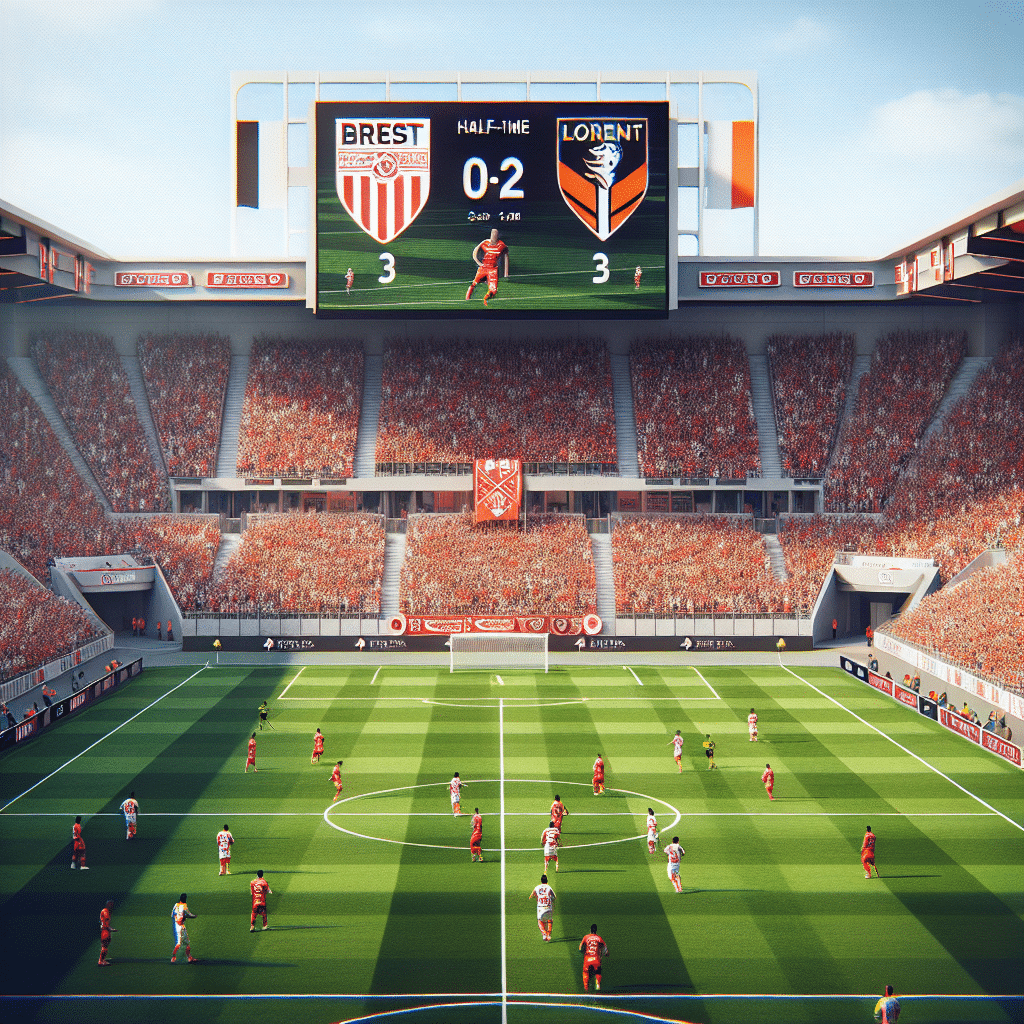 Match nul entre Brest et Lorient à la mi-temps