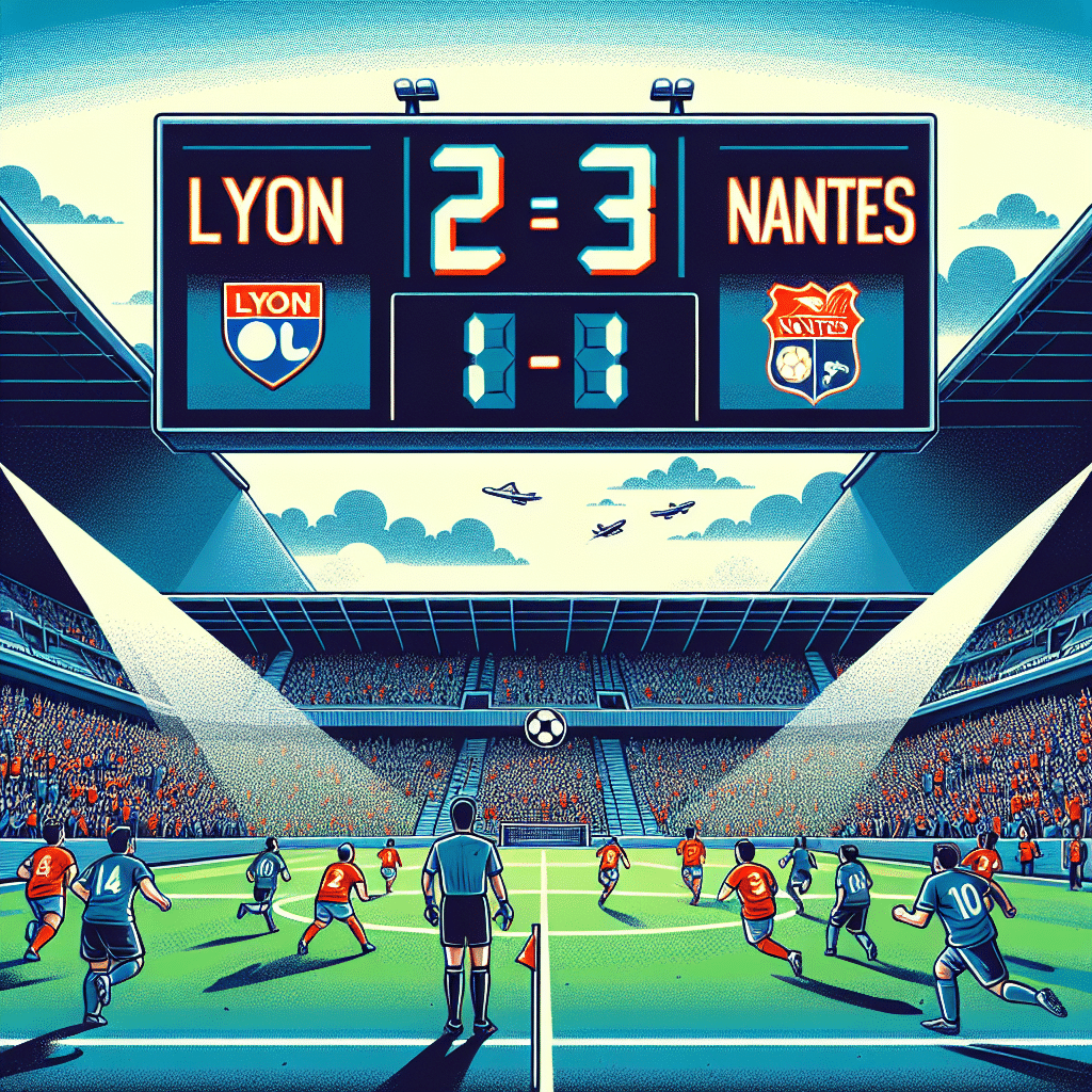 Match disputé : Lyon mène contre Nantes à la pause