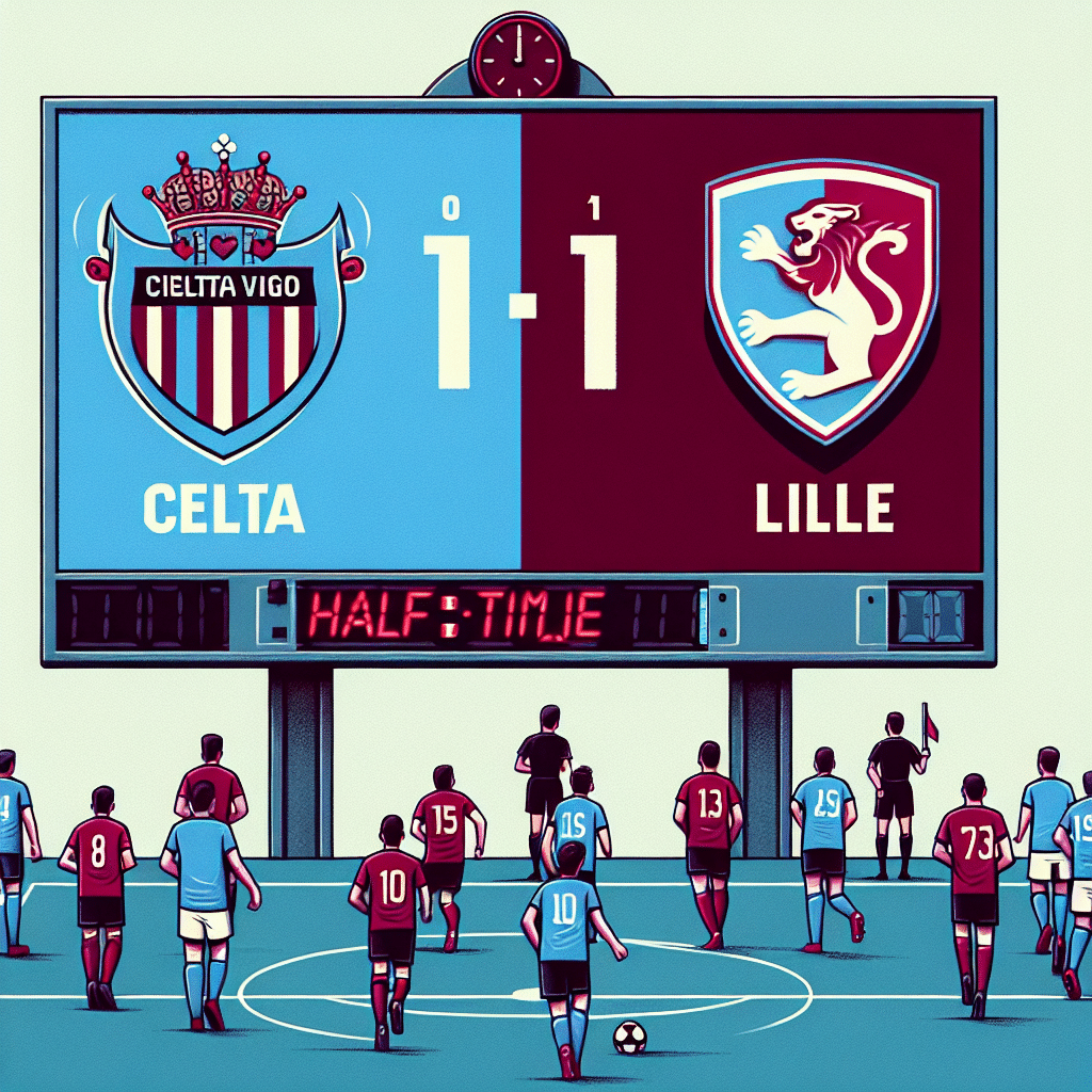 Celta Vigo mène 1-0 face à Lille à la mi-temps
