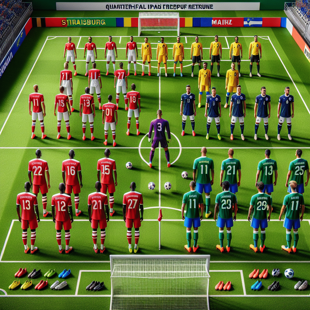 Compositions des équipes pour le quart de finale retour Strasbourg-Mayence