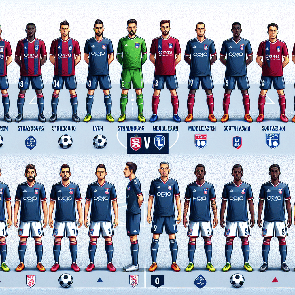 Les compositions des équipes pour le match Strasbourg-Lyon