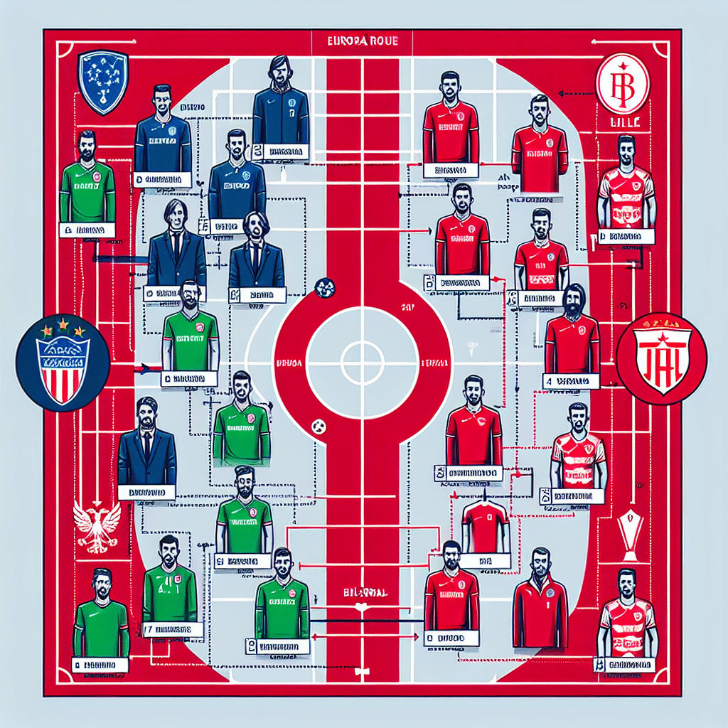 Analyse des compositions de Lille et de l'Étoile rouge de Belgrade pour le barrage de la Ligue Europa